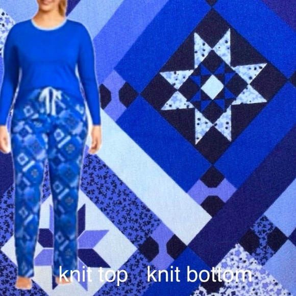 Lands' End Other - LANDSEND Pajamas Set Cotton Knit Long Sleeve Top and Long Pants